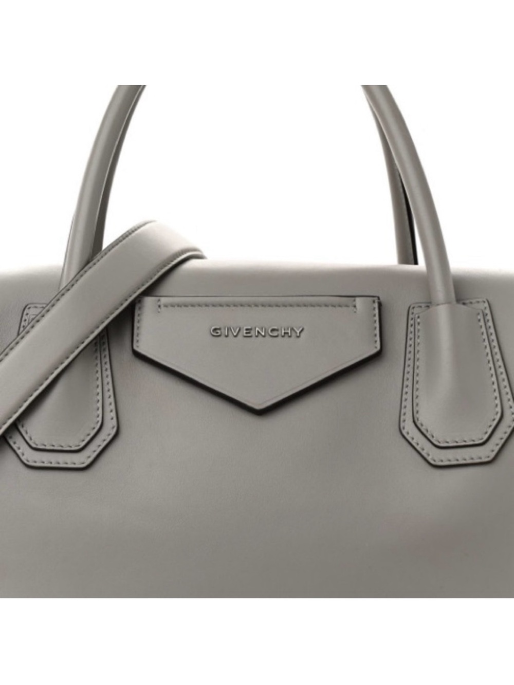 NEW Givenchy Antigona Leather Satchel Tote in Light Gray Leather - Picture 7 of 15
